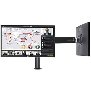 68.47cm/27 (2560x1440) LG Ergo Dual 27QP88DP-BS 16:9 5ms IPS HDMI DisplayPort USB-C VESA Pivot QHD