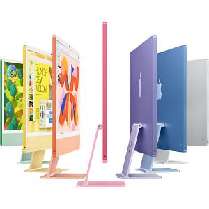 iMac Z1K1 59.62cm 23.5Zoll Nano Glas M4 10C CPU/10C GPU/16C N.E. 24GB 512GB SSD Gbit Eth MM NumKey TID DE Silber