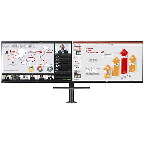 68.47cm/27 (2560x1440) LG Ergo Dual 27QP88DP-BS 16:9 5ms IPS HDMI DisplayPort USB-C VESA Pivot QHD