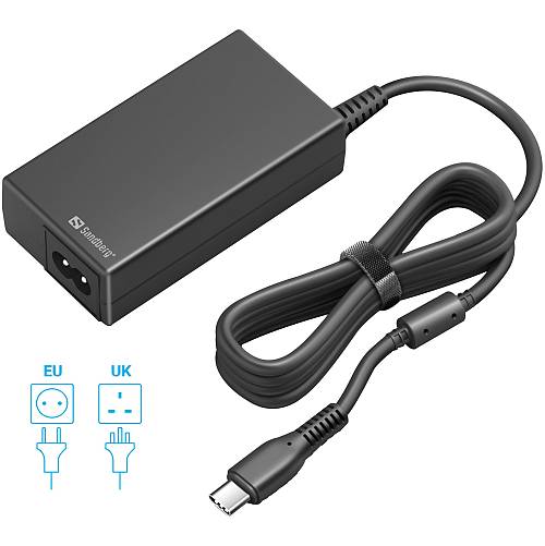 N Notebook USB-C Netzteil 65W Sandberg EU+UK Black