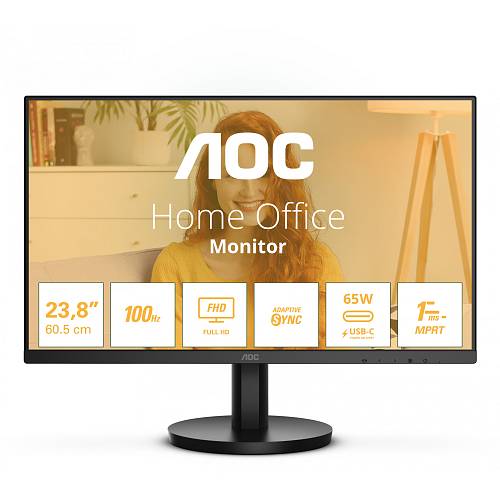 61cm/24 (1920x1080) AOC Basic-line 24B3CA2 16:9 FHD IPS 4ms 100Hz HDMI USB-C Speaker Black