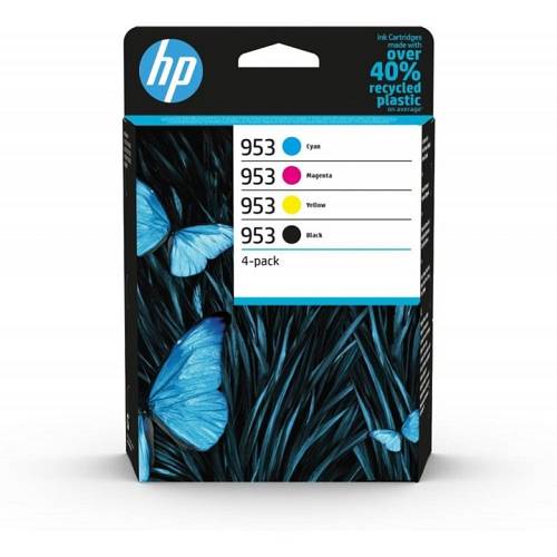 Hp Ink Cartridge 4 Pack, Black, Cyan, Magenta, Yellow, Hp 953, For Printers Officejet 7720, 7730, 7740, 8210, 8218, 8710, 8715, 8720, 8725, 8730, 8740, - 1000 Pages Black - 700 Pages Color Each