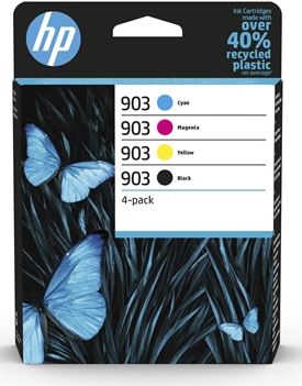 Hp Ink Cartridge 4 Pack, Black, Cyan, Magenta, Yellow, Hp 903, For Printers 6950, 6960, 6970 - 300 Black Pages - 315 Color Pages Each