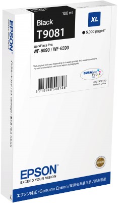 Epson Ink Cartridge Black Xl T9081, 1 X 100.0 Ml, For Wf-6590dwf, Wf-6590dtwfc, Wf-6590d2twfc, Wf-6090dw, Wf-6590dtwc, Wf-6090d2twc