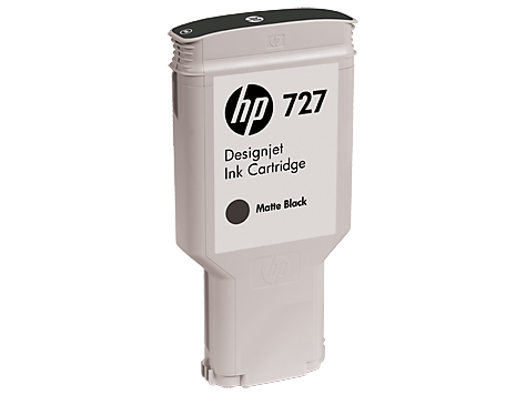 Hp Ink Cartridge Matte Black, Hp 727, 300ML, For Designjets T920, T930, T1500, T1530, T2500, T2530 Series