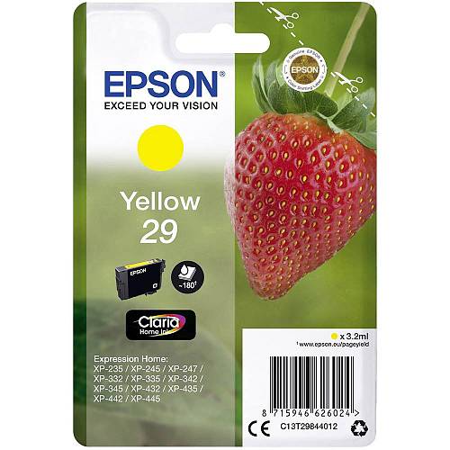 Epson Ink Cartridge Yellow 29, 1 X 3.2 Ml, For Xp-235, Xp-332, Xp-245, Xp-342