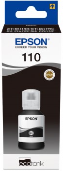 Epson Ink Bottle Black 110 120ml, 6K Pages For Its M1100, M1120, M1140, M1170, M1180, M2120, M2140, M2170, M3140, M3170, M3180