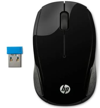 Hp Mouse 200 Wireless, Integrated Dongle Storage, Up To 1600DPI, All Day Comfort In Either Hand, Black
