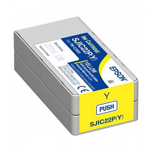 Epson Ink Cartridge Yellow SJIC22P(Y), For Tm-c3500 Label Printer