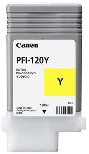 Canon Ink Cartridge Pfi-120 Yellow 130ml For Tm-200, Tm-205, Tm-255, Tm-300, Tm-305, Tm-350