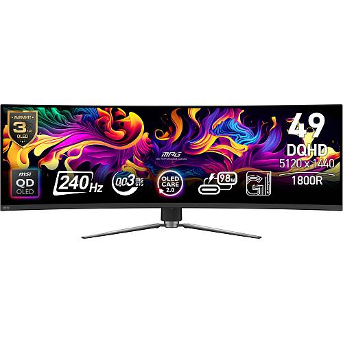 MSI MPG 491CQPXDE QD-OLED Dual QHD Curved Gaming Display 124.5 cm (49)